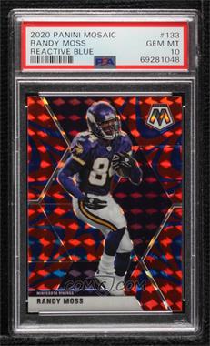 2020 Panini Mosaic - [Base] - Mosaic Reactive Blue Prizm #133 - Randy Moss [PSA 10 GEM MT]