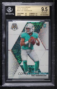 2020 Panini Mosaic - [Base] - White Sparkle Prizm #203 - Rookies - Tua Tagovailoa [BGS 9.5 GEM MINT]