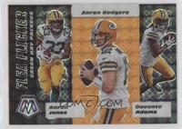 Aaron Jones, Aaron Rodgers, Davante Adams #/25