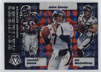 Ed McCaffrey, Terrell Davis, John Elway #/99