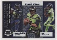 DK Metcalf, Marshawn Lynch, Russell Wilson