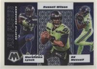 DK Metcalf, Marshawn Lynch, Russell Wilson