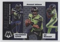 DK Metcalf, Marshawn Lynch, Russell Wilson