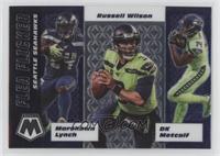 DK Metcalf, Marshawn Lynch, Russell Wilson