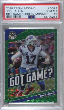 2020 Panini Mosaic - Got Game? - Mosaic Green #GG23 - Josh Allen [PSA 10 GEM MT]