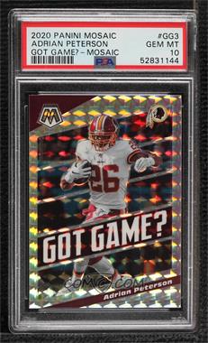 2020 Panini Mosaic - Got Game? - Mosaic #GG3 - Adrian Peterson [PSA 10 GEM MT]