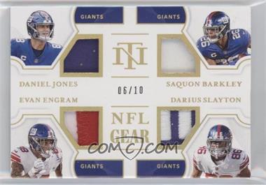 2020 Panini National Treasures - NFL Gear Quad Materials - Holo Gold #QM-NG - Daniel Jones, Darius Slayton, Evan Engram, Saquon Barkley /10