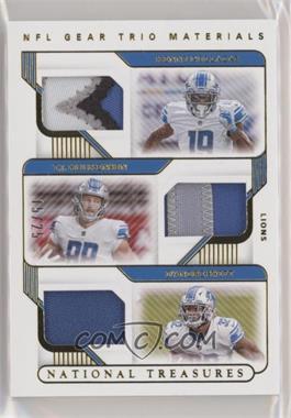 2020 Panini National Treasures - NFL Gear Trio Materials - Prime #TM-DL - D'Andre Swift, Kenny Golladay, T.J. Hockenson /25