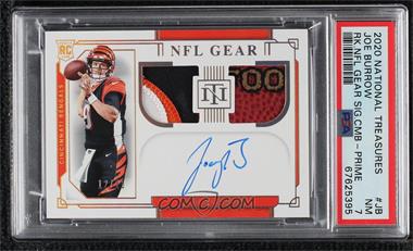 2020 Panini National Treasures - Rookie NFL Gear Signature Combos - Prime #RSC-JB - Joe Burrow /25 [PSA 7 NM]