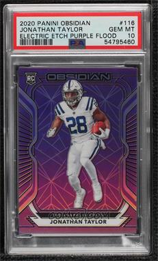 2020 Panini Obsidian - [Base] - Electric Etch Purple Flood #116 - Rookies - Jonathan Taylor /16 [PSA 10 GEM MT]