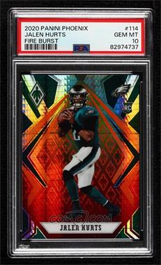 2020 Panini Phoenix - [Base] - Fanatics Fire Burst #114 - Rookies - Jalen Hurts [PSA 10 GEM MT]