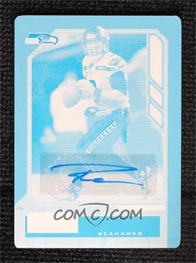 2020 Panini Playbook - [Base] - Printing Plate Cyan Signatures #99 - Russell Wilson /1 [EX to NM]