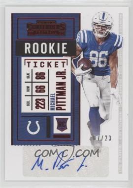 2020 Panini Playoff - Contenders Rookie Ticket RPS Preview - Red #114.1 - Michael Pittman Jr. /23