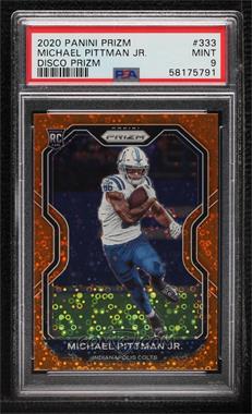 2020 Panini Prizm - [Base] - Orange Disco Prizm #333 - Rookie - Michael Pittman Jr. [PSA 9 MINT]