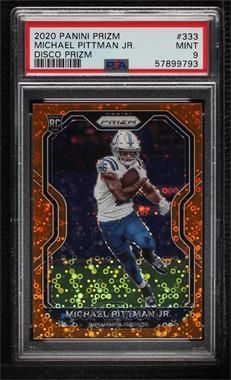 2020 Panini Prizm - [Base] - Orange Disco Prizm #333 - Rookie - Michael Pittman Jr. [PSA 9 MINT]