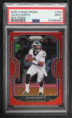 2020 Panini Prizm - [Base] - Red Prizm #343 - Rookie - Jalen Hurts [PSA 9 MINT]