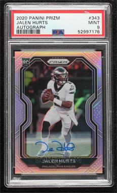 2020 Panini Prizm - [Base] - Silver Prizm Autographs #343 - Rookie - Jalen Hurts [PSA 9 MINT]