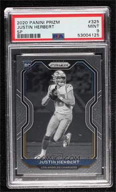 2020 Panini Prizm - [Base] #325.2 - SP - Rookie Variation - Justin Herbert (Negative) [PSA 9 MINT]