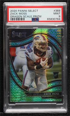 2020 Panini Select - [Base] - Dragon Scale Prizm #369 - Field Level - Zack Moss /67 [PSA 9 MINT]