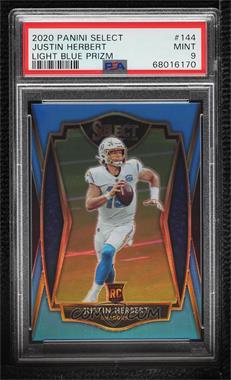 2020 Panini Select - [Base] - Light Blue Prizm #144 - Premier Level - Justin Herbert /99 [PSA 9 MINT]