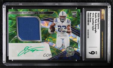 2020 Panini Spectra - [Base] - Neon Green #216 - Rookie Patch Autographs - Jonathan Taylor /50 [CSG 9 Mint]