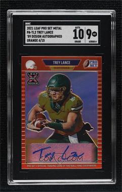 2021 Leaf Pro Set Metal - 1989 Autographs - Orange Rainbow #PA-TL2.1 - Trey Lance /15 [SGC 9 MINT]