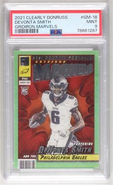 2021 Panini Clearly Donruss - Gridiron Marvels #GM-18 - DeVonta Smith [PSA 9 MINT]