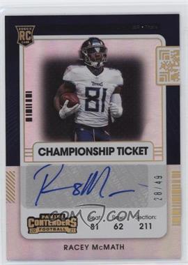 2021 Panini Contenders - [Base] - Championship Ticket #240 - Rookie Ticket - Racey McMath /49