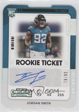 2021 Panini Contenders - [Base] - Ticket Stub #204 - Rookie Ticket - Jordan Smith /92