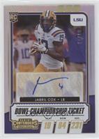 College Ticket Autographs - Jabril Cox #/10