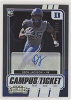 College Ticket Autographs - Deon Jackson #/99