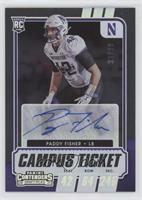 College Ticket Autographs - Paddy Fisher #/99