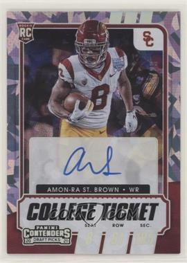 2021 Panini Contenders Draft Picks - [Base] - Cracked Ice Ticket #118.1 - RPS College Ticket Autographs - Amon-Ra St. Brown /23