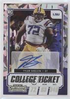 College Ticket Autographs - Tyler Shelvin #/23