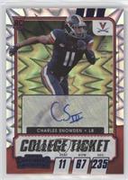 College Ticket Autographs - Charles Snowden #/39