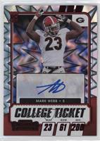 College Ticket Autographs - Mark Webb #/39