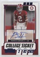 College Ticket Autographs - Patrick Surtain II #/99