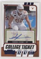 College Ticket Autographs - Samuel Cosmi #/99