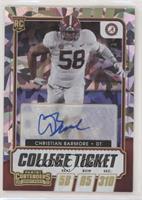College Ticket Autographs - Christian Barmore #/23