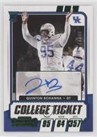 College Ticket Autographs - Quinton Bohanna #/49