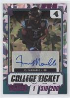 College Ticket Autographs - CJ Marable #/23