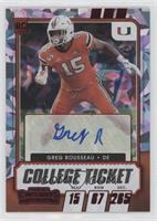 College Ticket Autographs - Greg Rousseau #/23