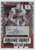 College Ticket Autographs - Tony Poljan