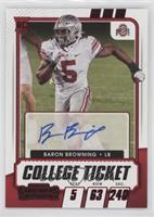 College Ticket Autographs - Baron Browning