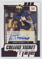 College Ticket Autographs - Ambry Thomas