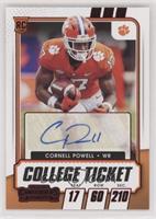 College Ticket Autographs - Cornell Powell