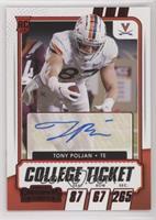 College Ticket Autographs - Tony Poljan