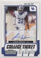 College Ticket Autographs - Jamar Watson #/31