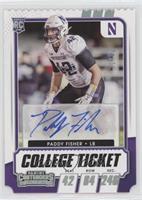 College Ticket Autographs - Paddy Fisher #/42
