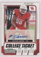 College Ticket Autographs - Payton Turner #/98